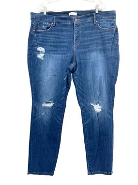 Loft Plus Distressed Skinny Jeans Size 22